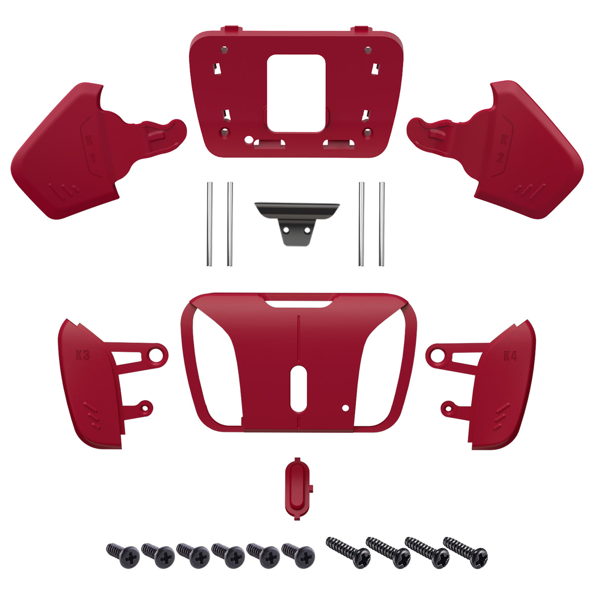 eXtremeRate Replacement Redesigned K1 K2 K3 K4 Back Buttons Housing Shell for eXtremeRate RISE4 Remap Kit, Compatible with PS5 Controller - Volcanic Red