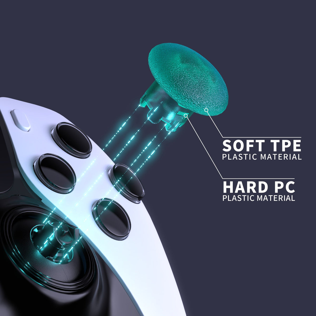 eXtremeRate Replacement Swappable Thumbsticks for PS5 Edge Controller - Emerald Green eXtremeRate