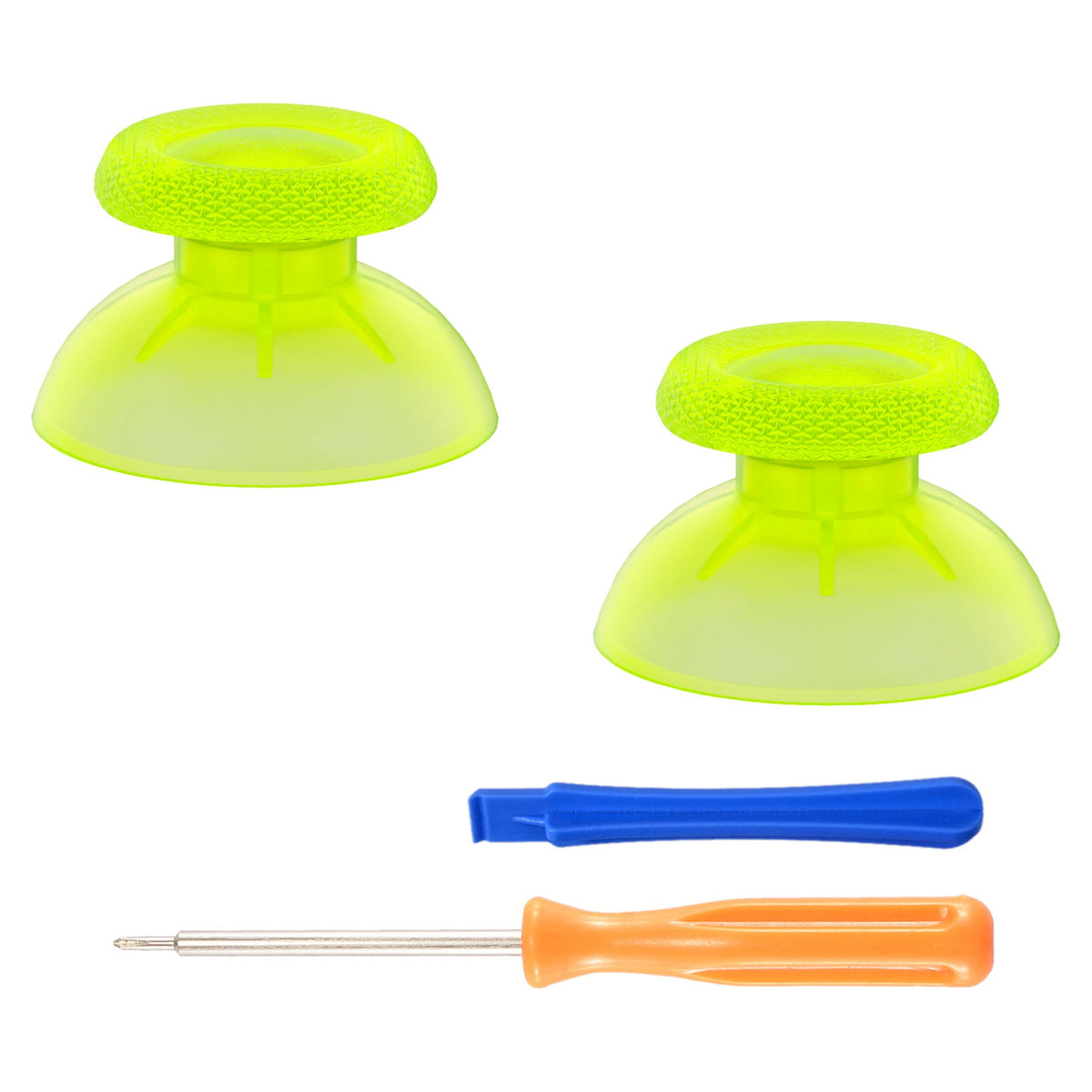 eXtremeRate Replacement Thumbsticks Analog Stick Joystick Compatible with PS5 & PS4 All Model Controller - Clear Lime Green eXtremeRate