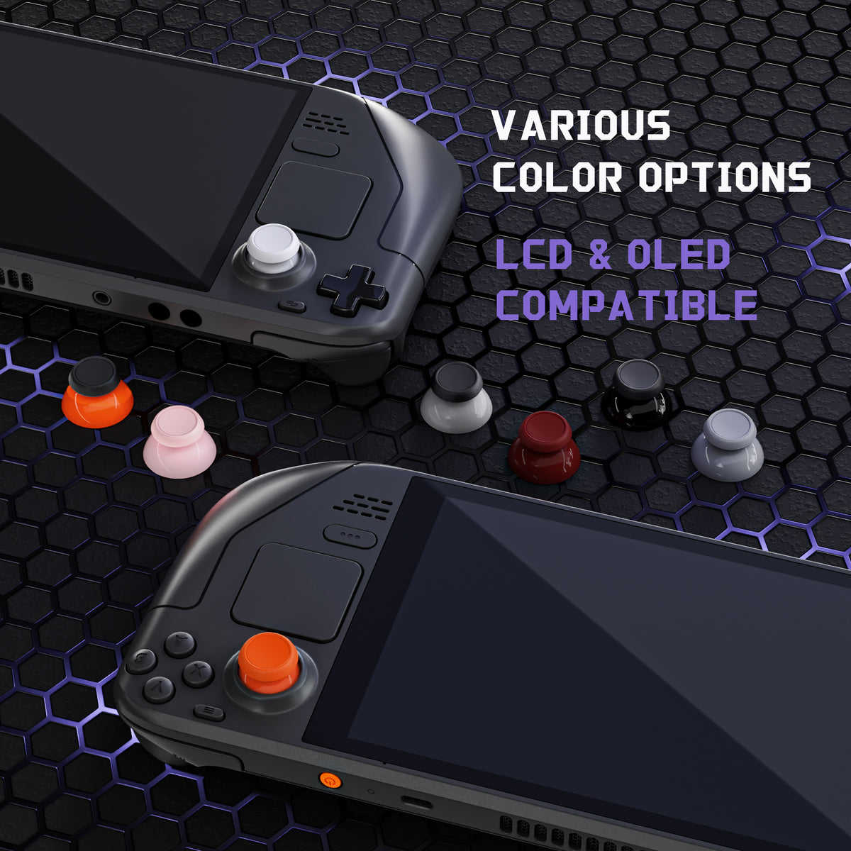 eXtremeRate Replacement Thumbsticks with Original Touch Sensing for Steam Deck LCD & OLED - Black