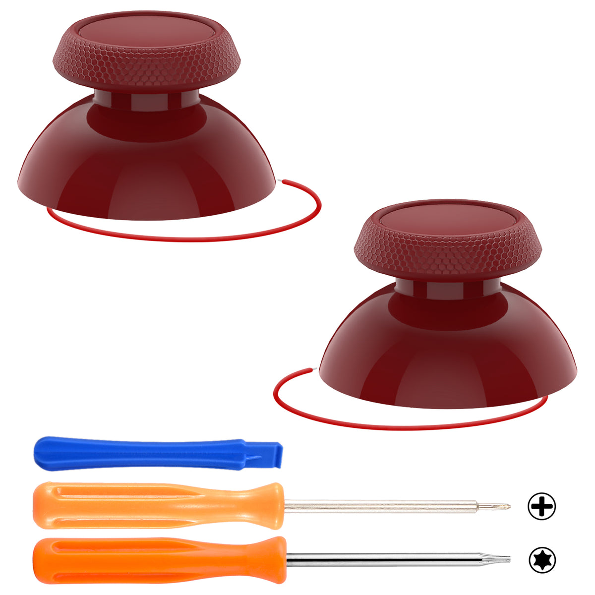 eXtremeRate Replacement Thumbsticks with Original Touch Sensing for Steam Deck LCD & OLED - Carmine Red