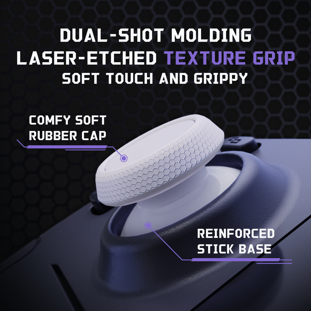 eXtremeRate Replacement Thumbsticks with Original Touch Sensing for Steam Deck LCD & OLED - Frosted White