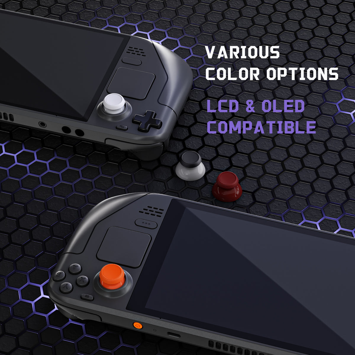 eXtremeRate Replacement Thumbsticks with Original Touch Sensing for Steam Deck LCD & OLED - Frosted White