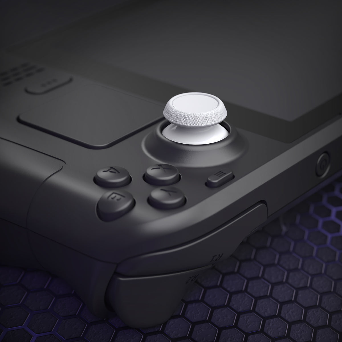 eXtremeRate Replacement Thumbsticks with Original Touch Sensing for Steam Deck LCD & OLED - Frosted White