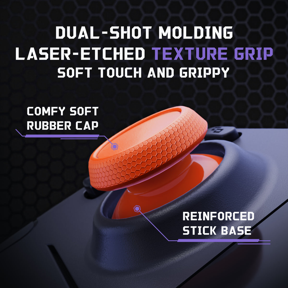 eXtremeRate Replacement Thumbsticks with Original Touch Sensing for Steam Deck LCD & OLED - Orange