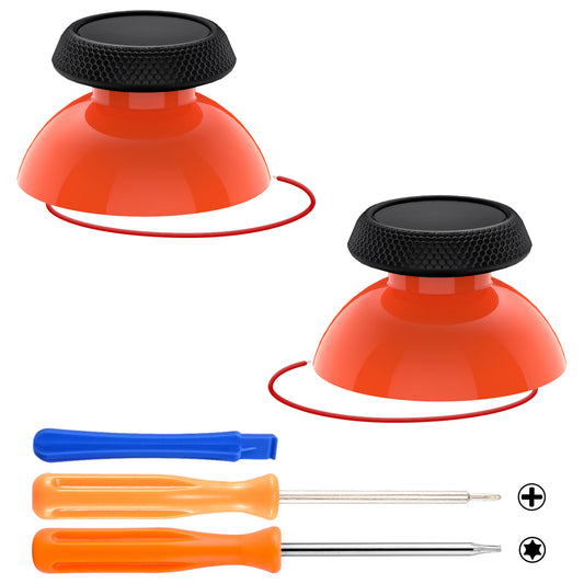 eXtremeRate Replacement Thumbsticks with Original Touch Sensing for Steam Deck LCD & OLED - Orange & Black