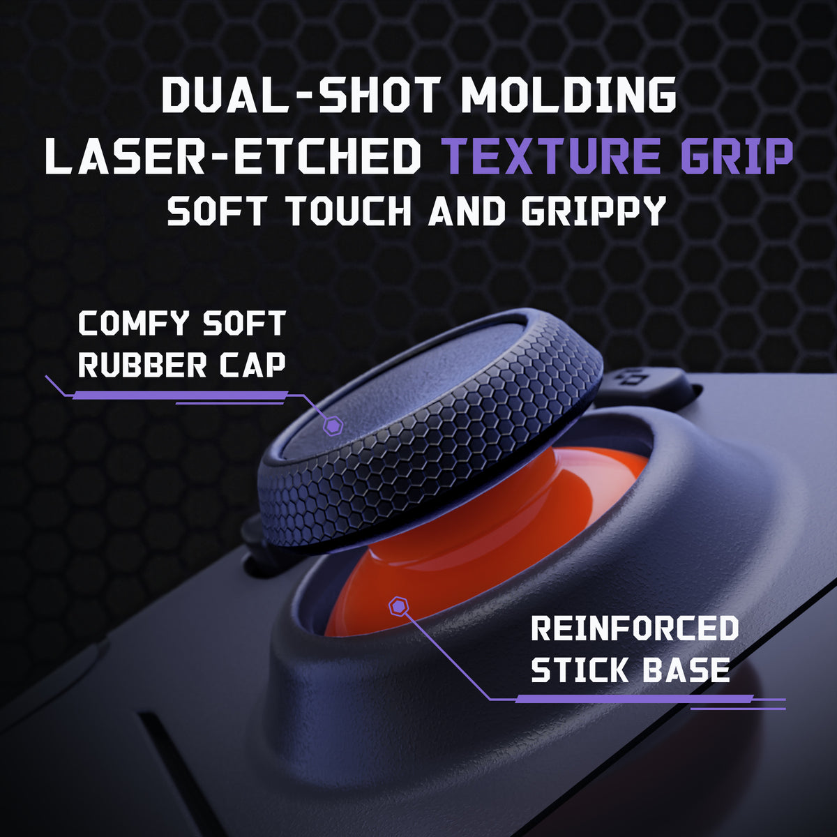 eXtremeRate Replacement Thumbsticks with Original Touch Sensing for Steam Deck LCD & OLED - Orange & Black