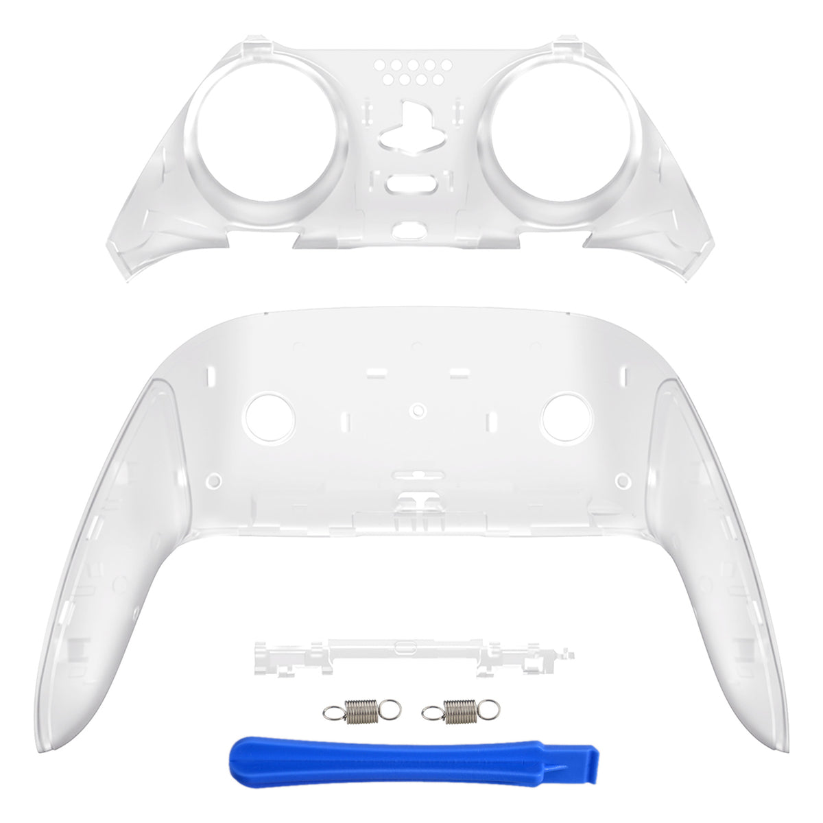 eXtremeRate Replacement Top Bottom Decorative Trim Shell Compatible with PS5 Edge Controller - Glow in Dark - Green