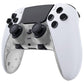 eXtremeRate Replacement Top Bottom Decorative Trim Shell Compatible with PS5 Edge Controller - Glow in Dark - Green
