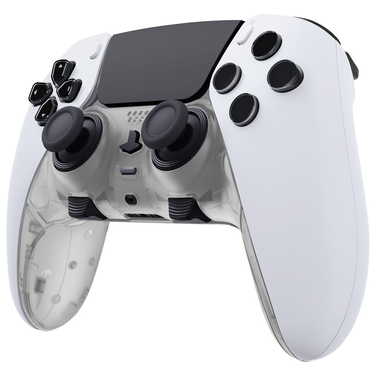 eXtremeRate Replacement Top Bottom Decorative Trim Shell Compatible with PS5 Edge Controller - Glow in Dark - Green