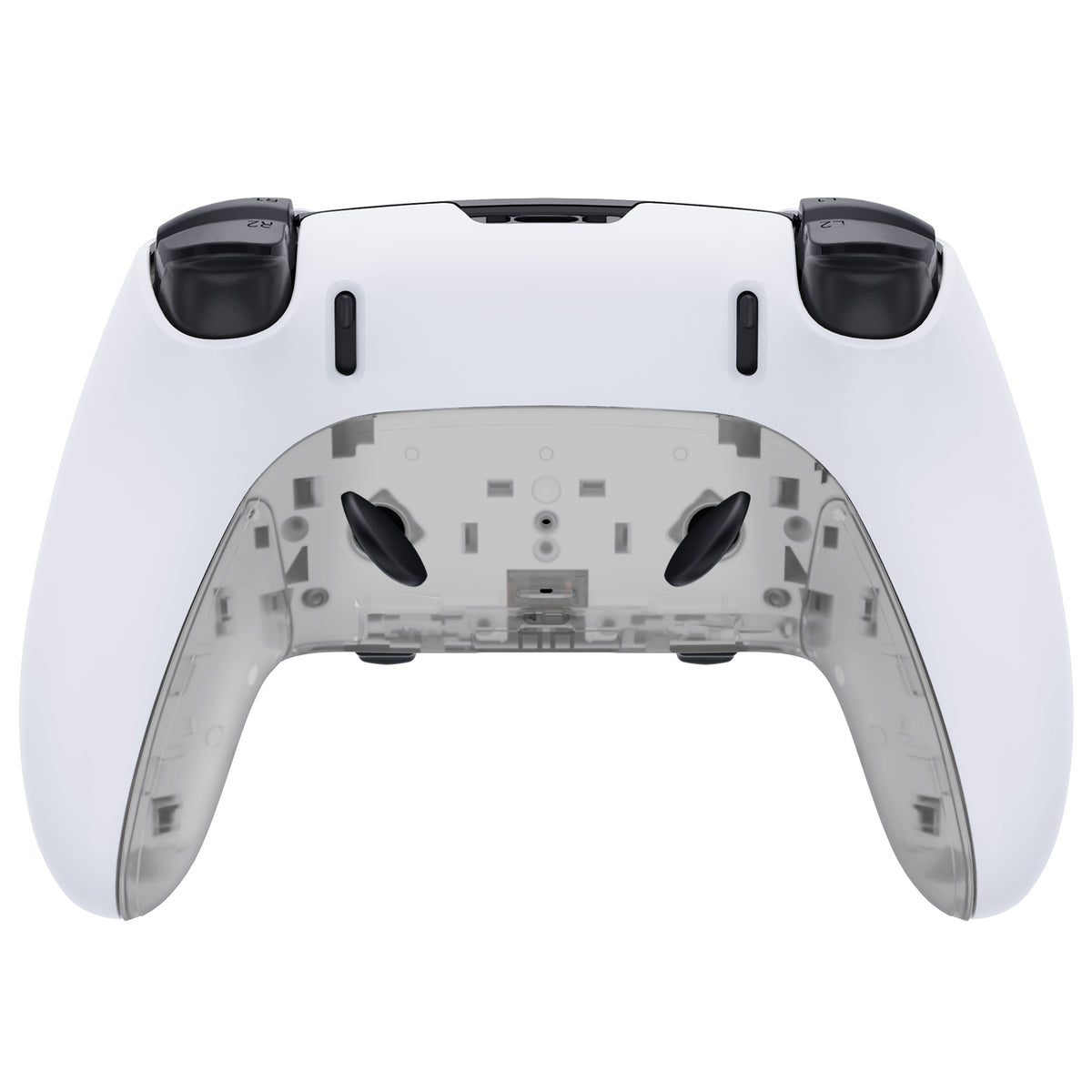 eXtremeRate Replacement Top Bottom Decorative Trim Shell Compatible with PS5 Edge Controller - Glow in Dark - Green
