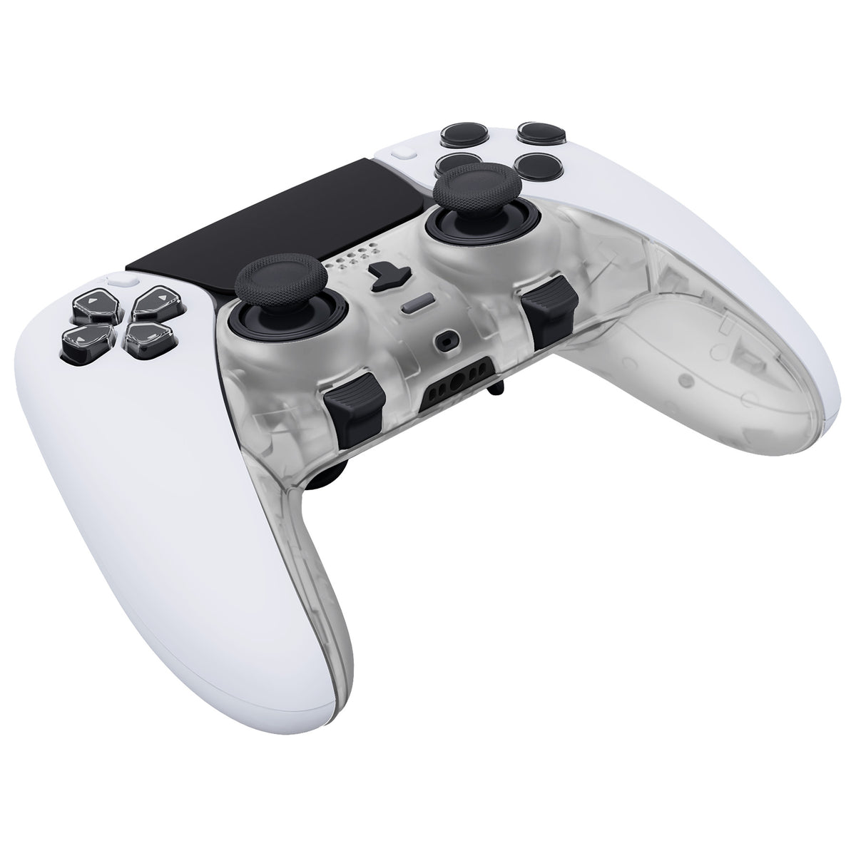 eXtremeRate Replacement Top Bottom Decorative Trim Shell Compatible with PS5 Edge Controller - Glow in Dark - Green