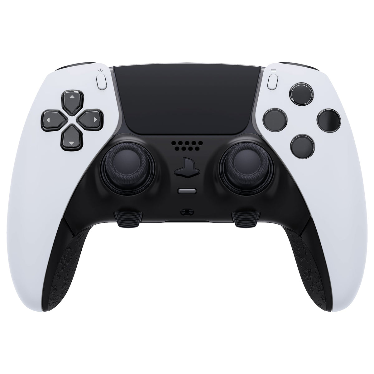 eXtremeRate Replacement Top Bottom Decorative Trim Shell Compatible with PS5 Edge Controller - Textured Black eXtremeRate