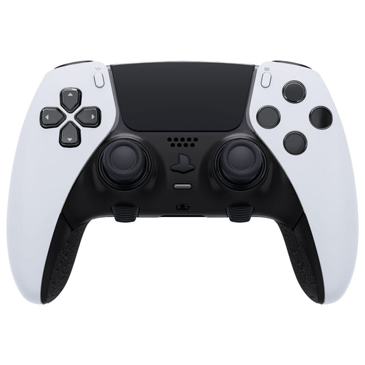eXtremeRate Replacement Top Bottom Decorative Trim Shell Compatible with PS5 Edge Controller - Textured Black eXtremeRate