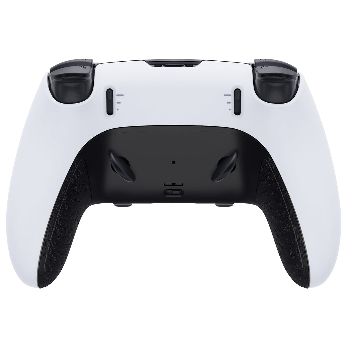eXtremeRate Replacement Top Bottom Decorative Trim Shell Compatible with PS5 Edge Controller - Textured Black eXtremeRate