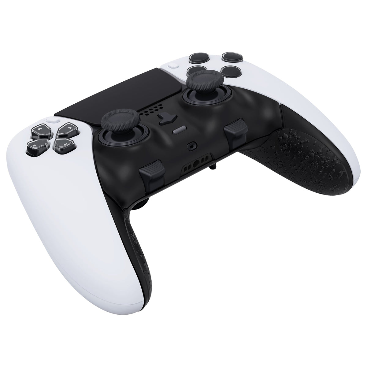 eXtremeRate Replacement Top Bottom Decorative Trim Shell Compatible with PS5 Edge Controller - Textured Black eXtremeRate