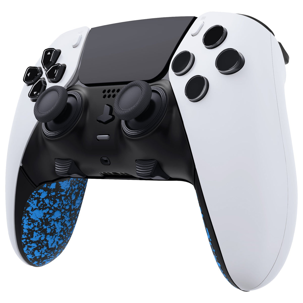 eXtremeRate Replacement Top Bottom Decorative Trim Shell Compatible with PS5 Edge Controller - Textured Blue eXtremeRate