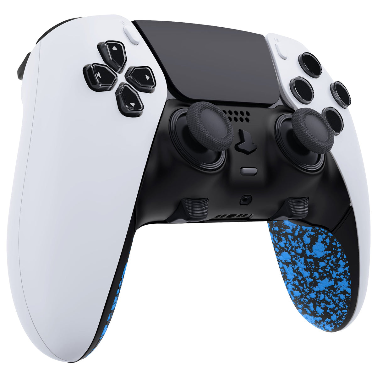 eXtremeRate Replacement Top Bottom Decorative Trim Shell Compatible with PS5 Edge Controller - Textured Blue eXtremeRate