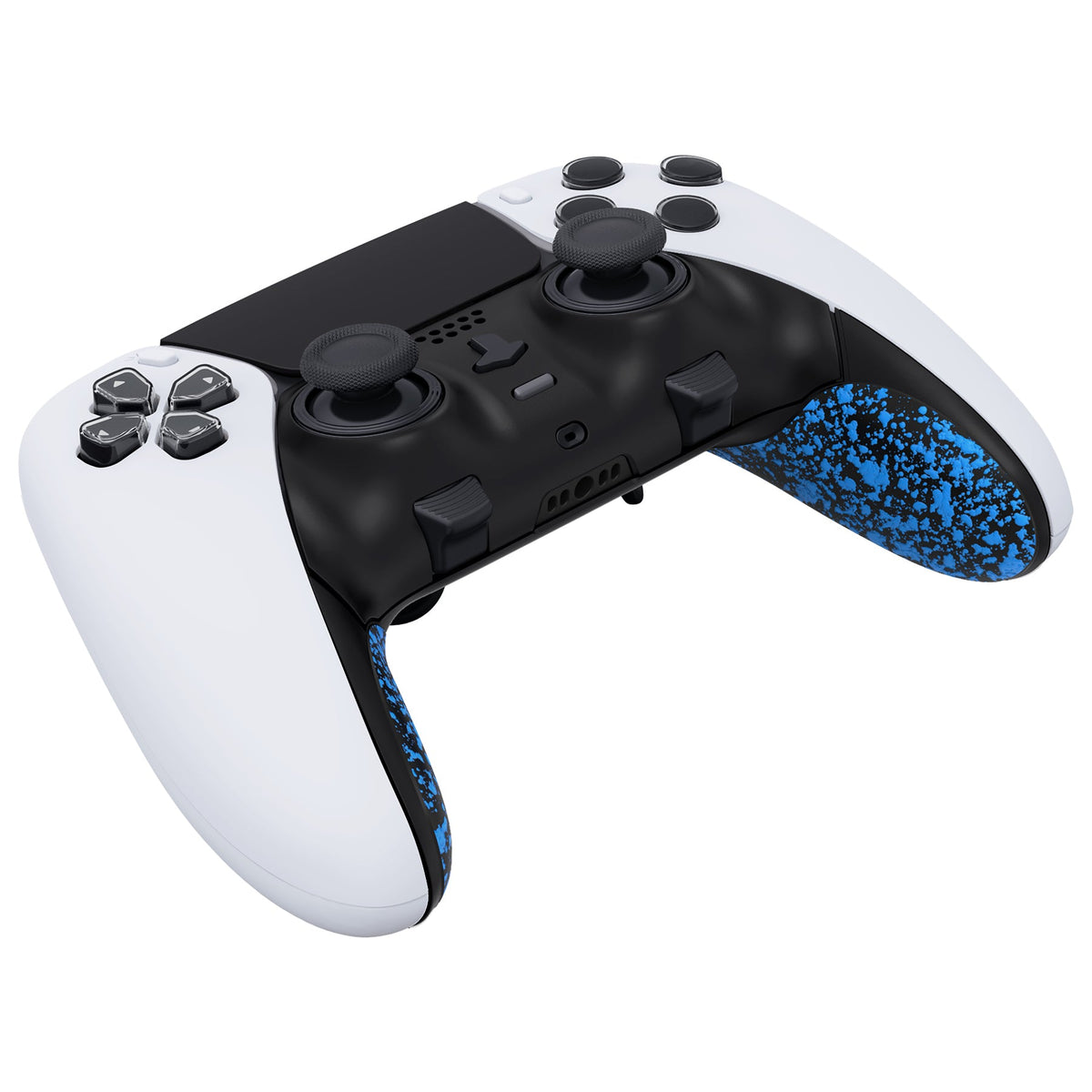 eXtremeRate Replacement Top Bottom Decorative Trim Shell Compatible with PS5 Edge Controller - Textured Blue eXtremeRate