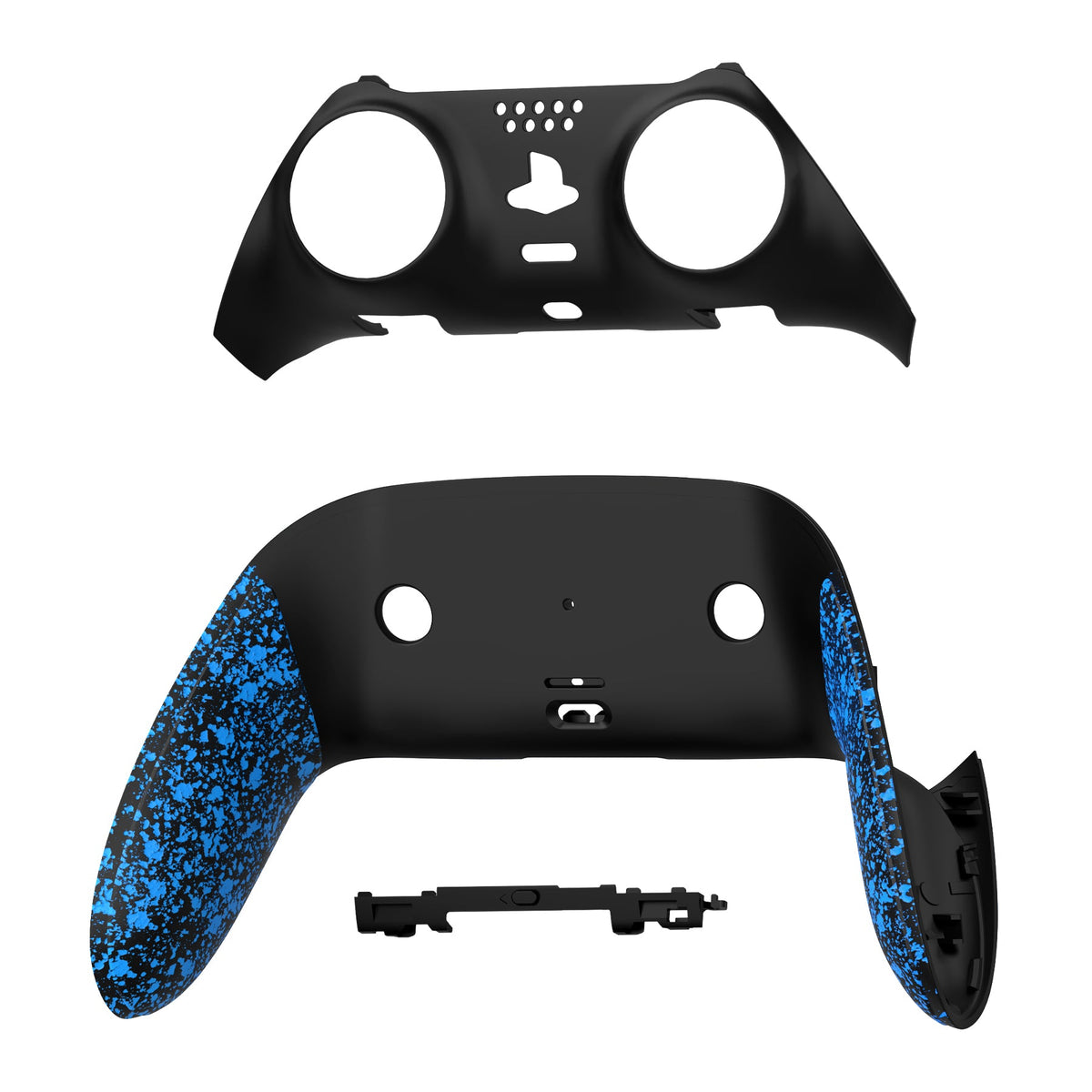 eXtremeRate Replacement Top Bottom Decorative Trim Shell Compatible with PS5 Edge Controller - Textured Blue eXtremeRate