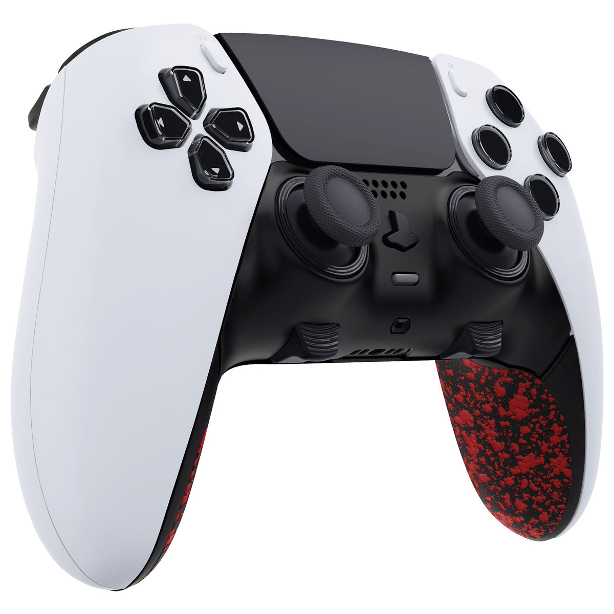 eXtremeRate Replacement Top Bottom Decorative Trim Shell Compatible with PS5 Edge Controller - Textured Red eXtremeRate