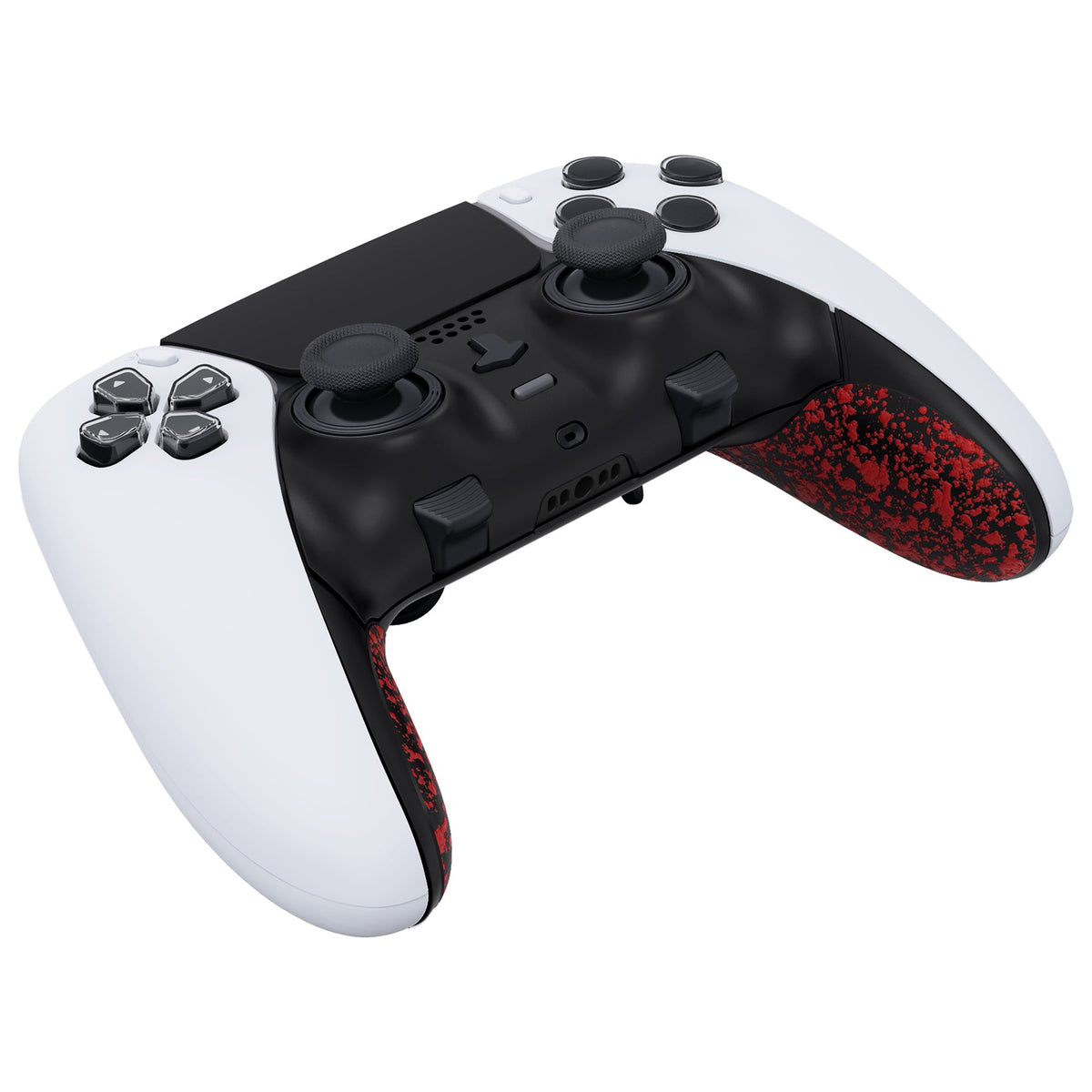 eXtremeRate Replacement Top Bottom Decorative Trim Shell Compatible with PS5 Edge Controller - Textured Red eXtremeRate
