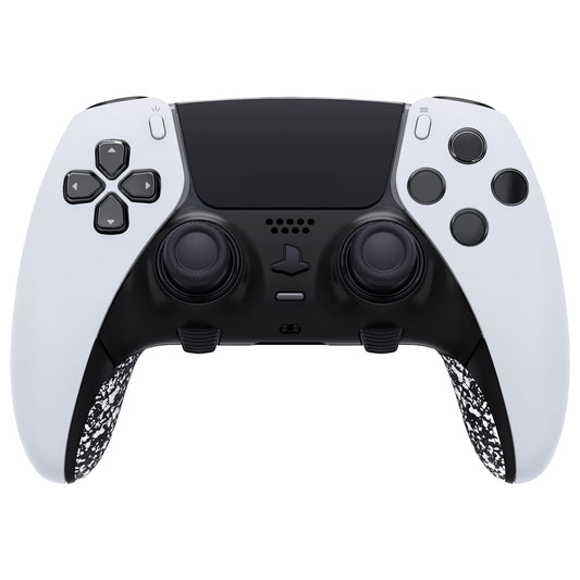 eXtremeRate Replacement Top Bottom Decorative Trim Shell Compatible with PS5 Edge Controller - Textured White eXtremeRate