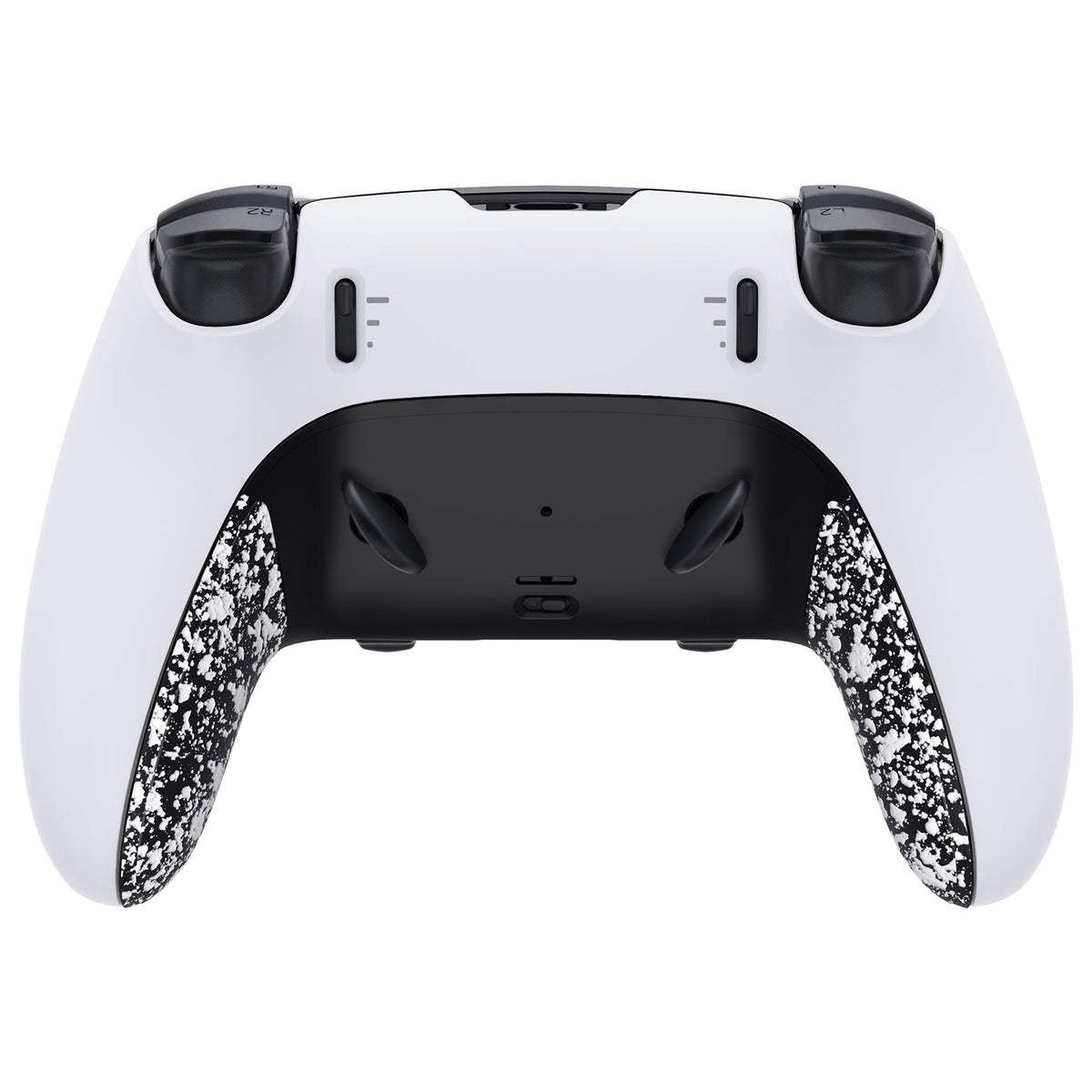 eXtremeRate Replacement Top Bottom Decorative Trim Shell Compatible with PS5 Edge Controller - Textured White eXtremeRate