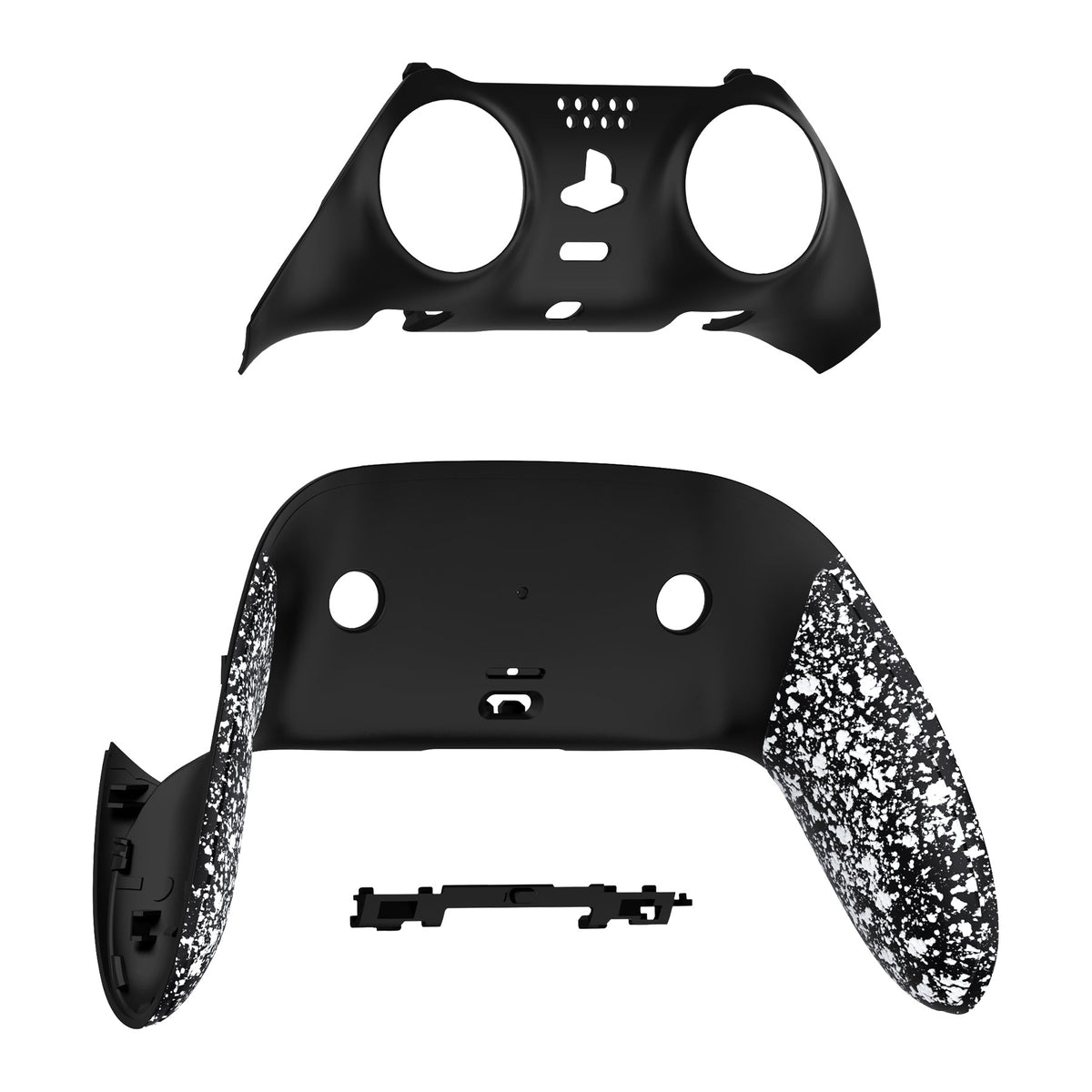 eXtremeRate Replacement Top Bottom Decorative Trim Shell Compatible with PS5 Edge Controller - Textured White eXtremeRate
