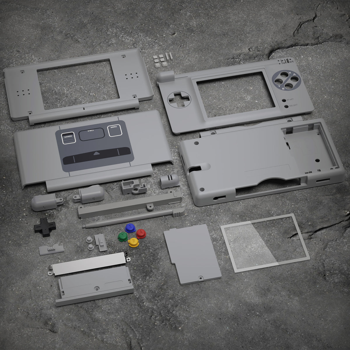 eXtremeRate Replacement Full Housing Shell & Buttons with Screen Lens for Nintendo DS Lite NDSL - SFC SNES Classic EU Style