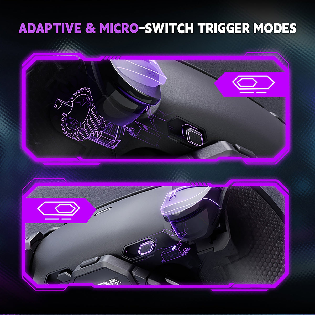 eXtremeRate SPARK Back Paddles Kit with OLED Display & Clicky Trigger Stops & Ergonomic Grips for PS5 Controller BDM-010/020 - Rubberized Black eXtremeRate