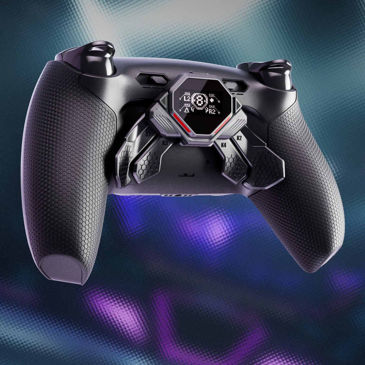 eXtremeRate SPARK Back Paddles Kit with OLED Display & Clicky Trigger Stops & Ergonomic Grips for PS5 Controller BDM-010/020 - Rubberized Black eXtremeRate