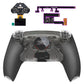 eXtremeRate SPARK Back Paddles Kit with OLED Display & Clicky Trigger Stops & Ergonomic Grips for PS5 Controller BDM-030/040/050/060 - Rubberized Clear Black