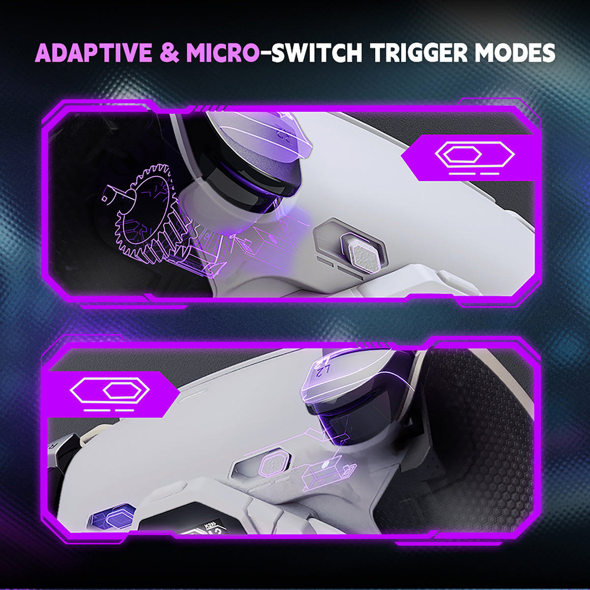 eXtremeRate SPARK Back Paddles Kit with OLED Display & Clicky Trigger Stops & Ergonomic Grips for PS5 Controller BDM-030/040/050/060 - Rubberized White & Black