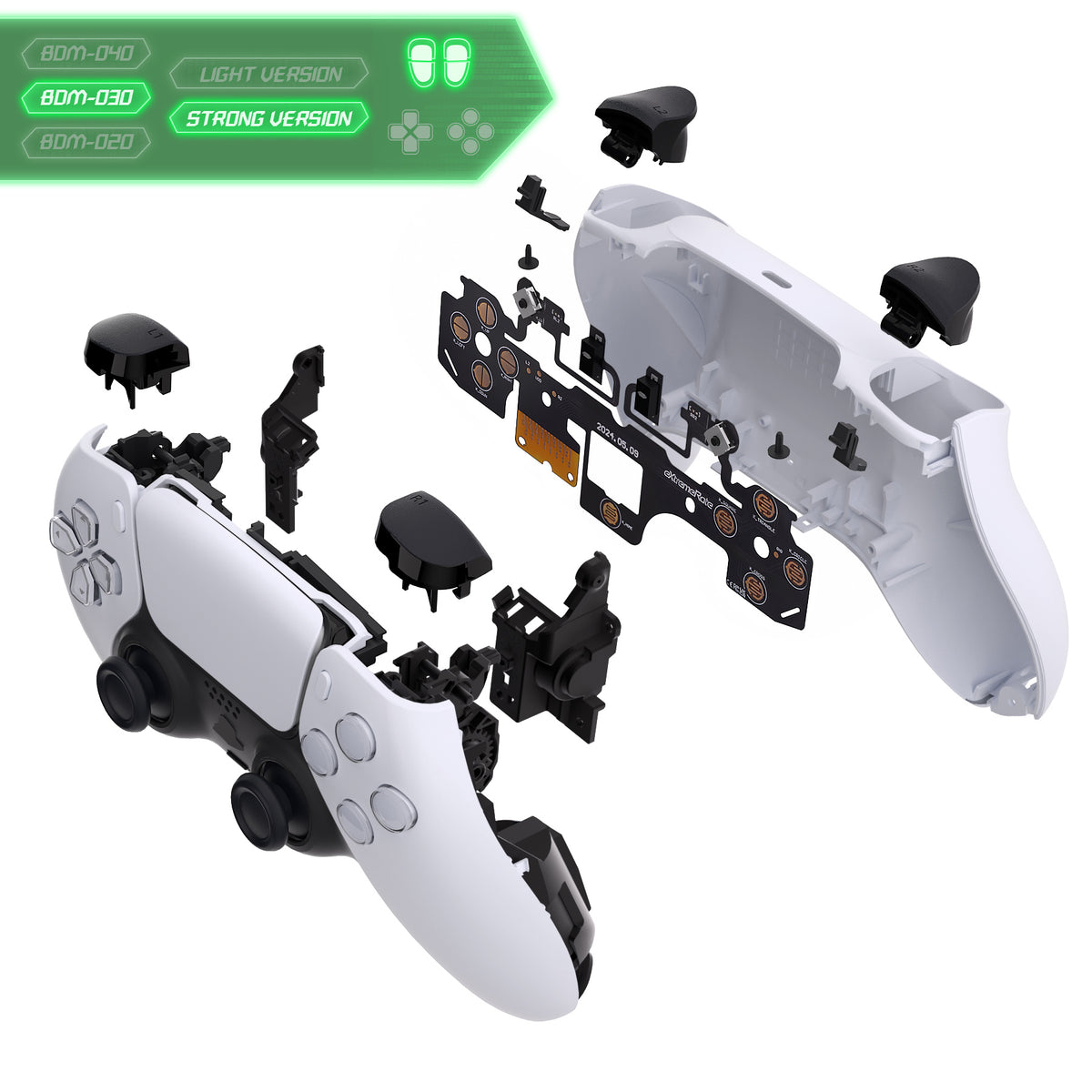 eXtremeRate Shoulder Buttons Micro Switch - Strong Version Tactile Clicky Hair Trigger Kit for PS5 Controller BDM-030