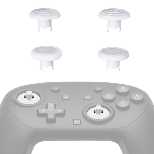 eXtremeRate ThumbsGear Interchangeable Ergonomic Thumbsticks for Nintendo Switch 2 Pro Controller - White