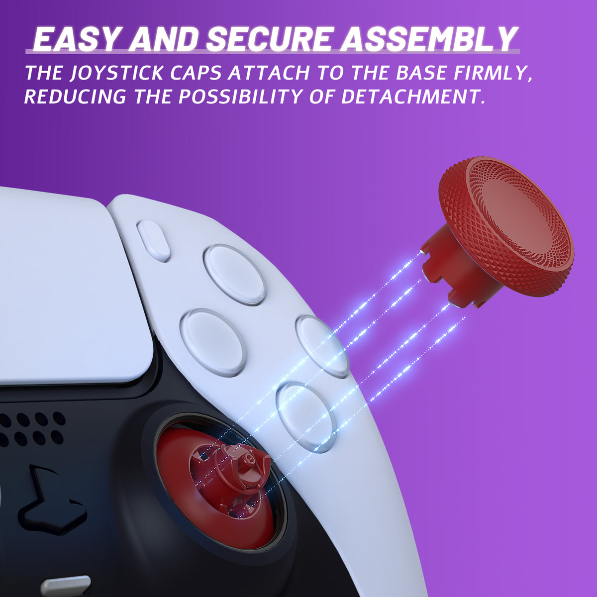 eXtremeRate ThumbsGear V3 Interchangeable Ergonomic Thumbstick for PS5 Edge & PS5 & PS4 Controller - Carmine Red