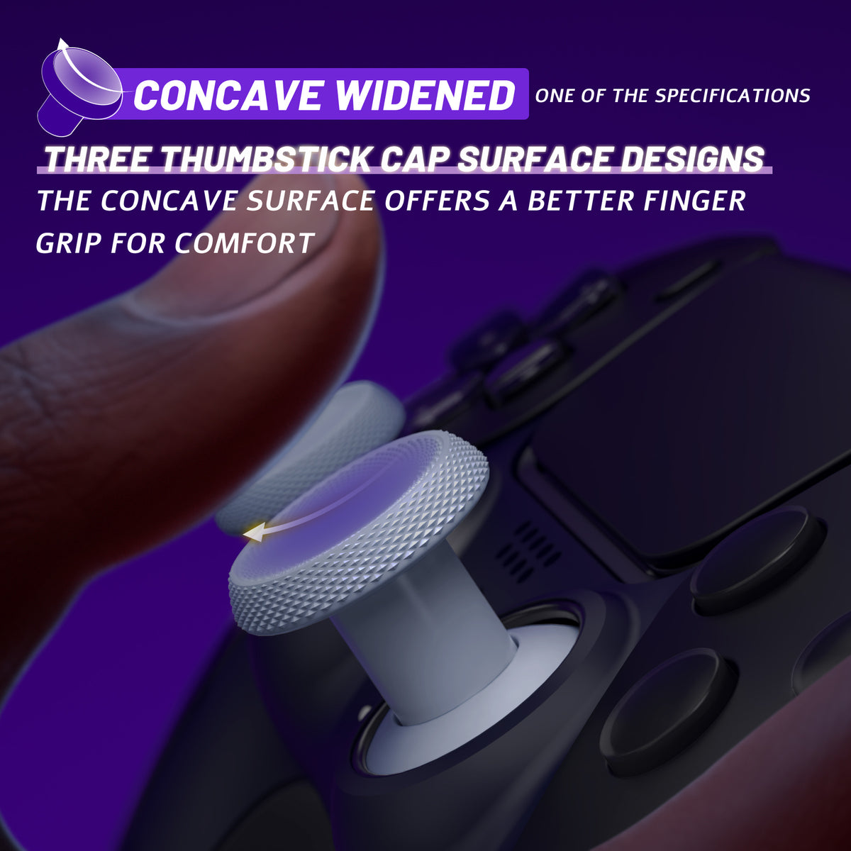 eXtremeRate ThumbsGear V3 Interchangeable Ergonomic Thumbstick for PS5 Edge & PS5 & PS4 Controller - Original White