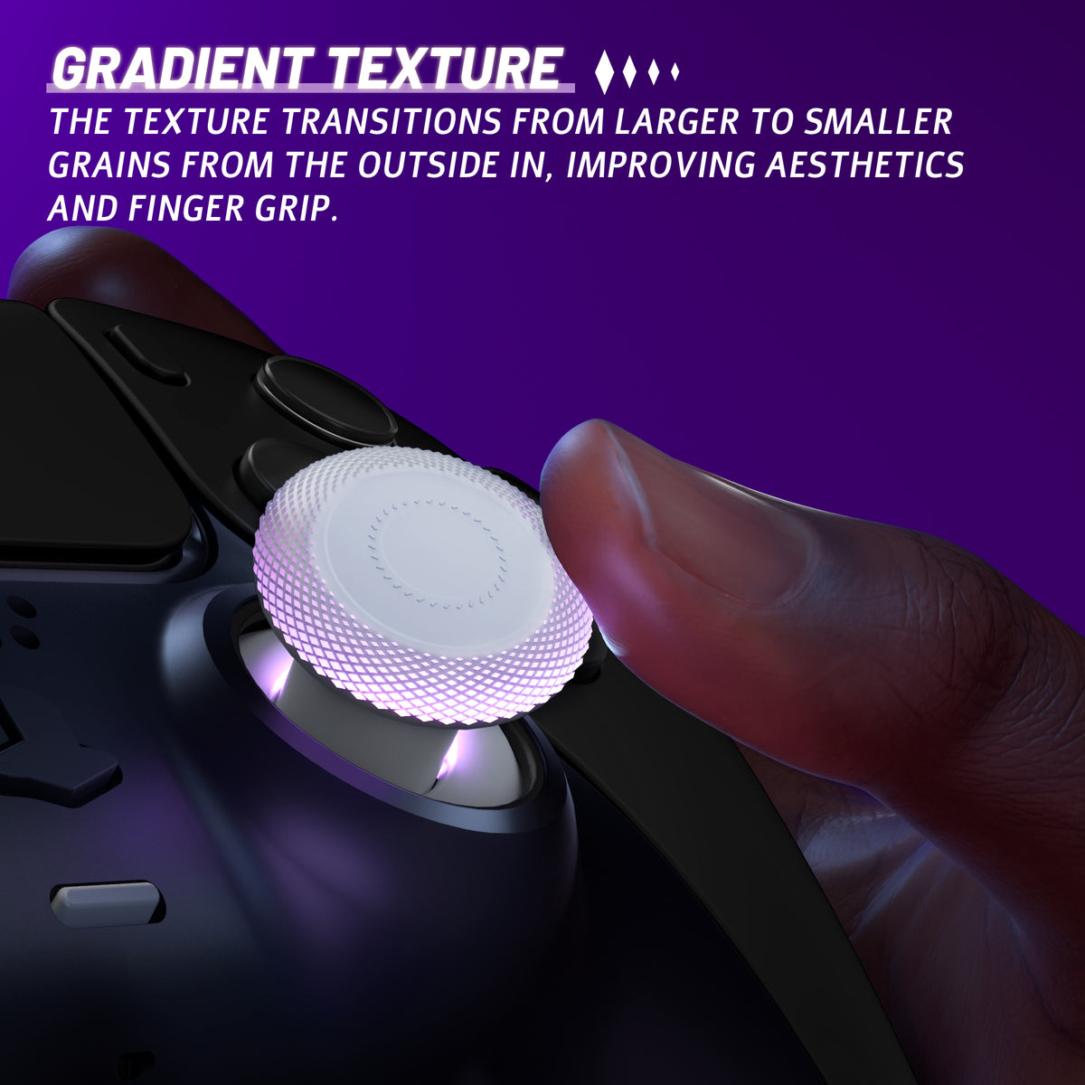 eXtremeRate ThumbsGear V3 Interchangeable Ergonomic Thumbstick for PS5 Edge & PS5 & PS4 Controller - Original White