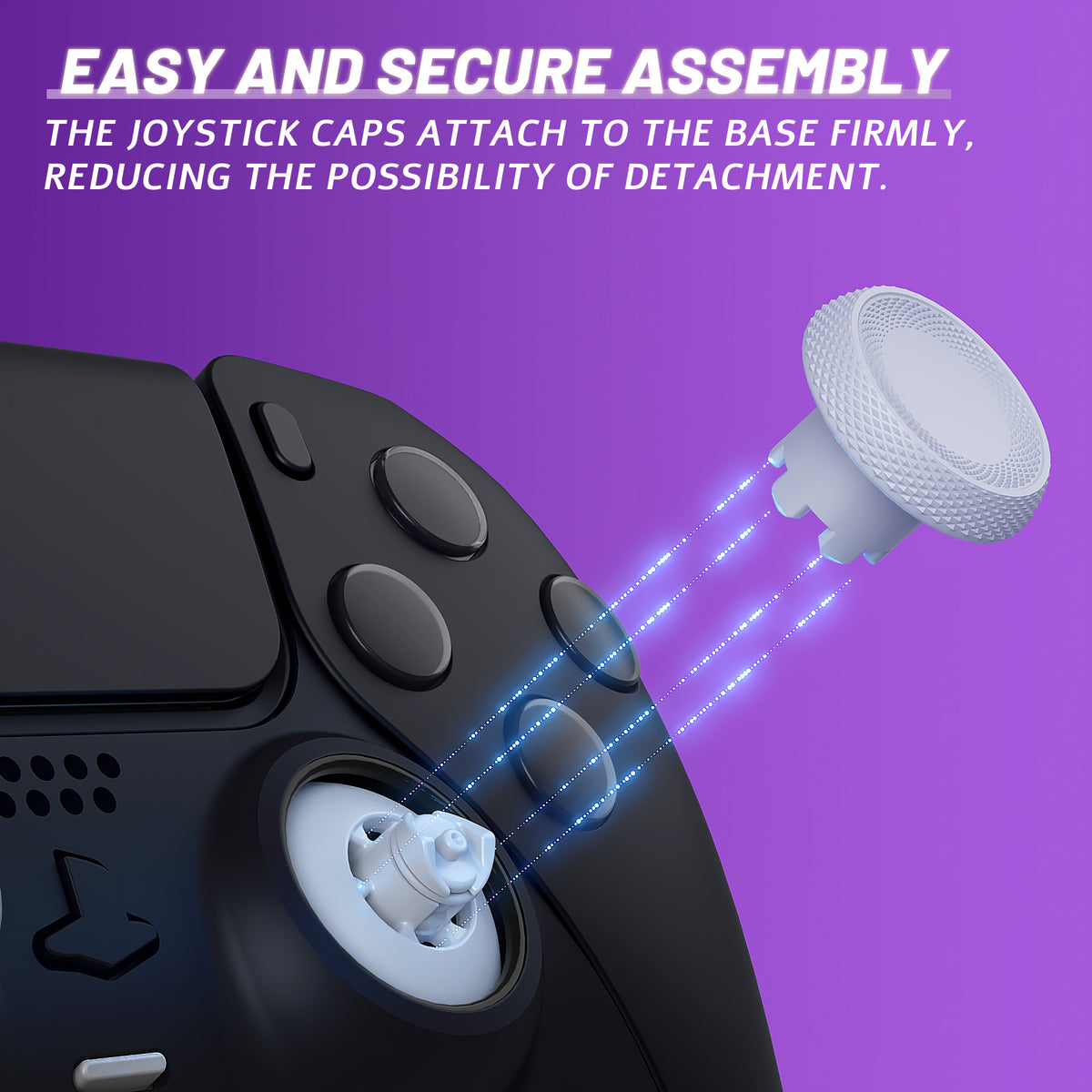 eXtremeRate ThumbsGear V3 Interchangeable Ergonomic Thumbstick for PS5 Edge & PS5 & PS4 Controller - Original White