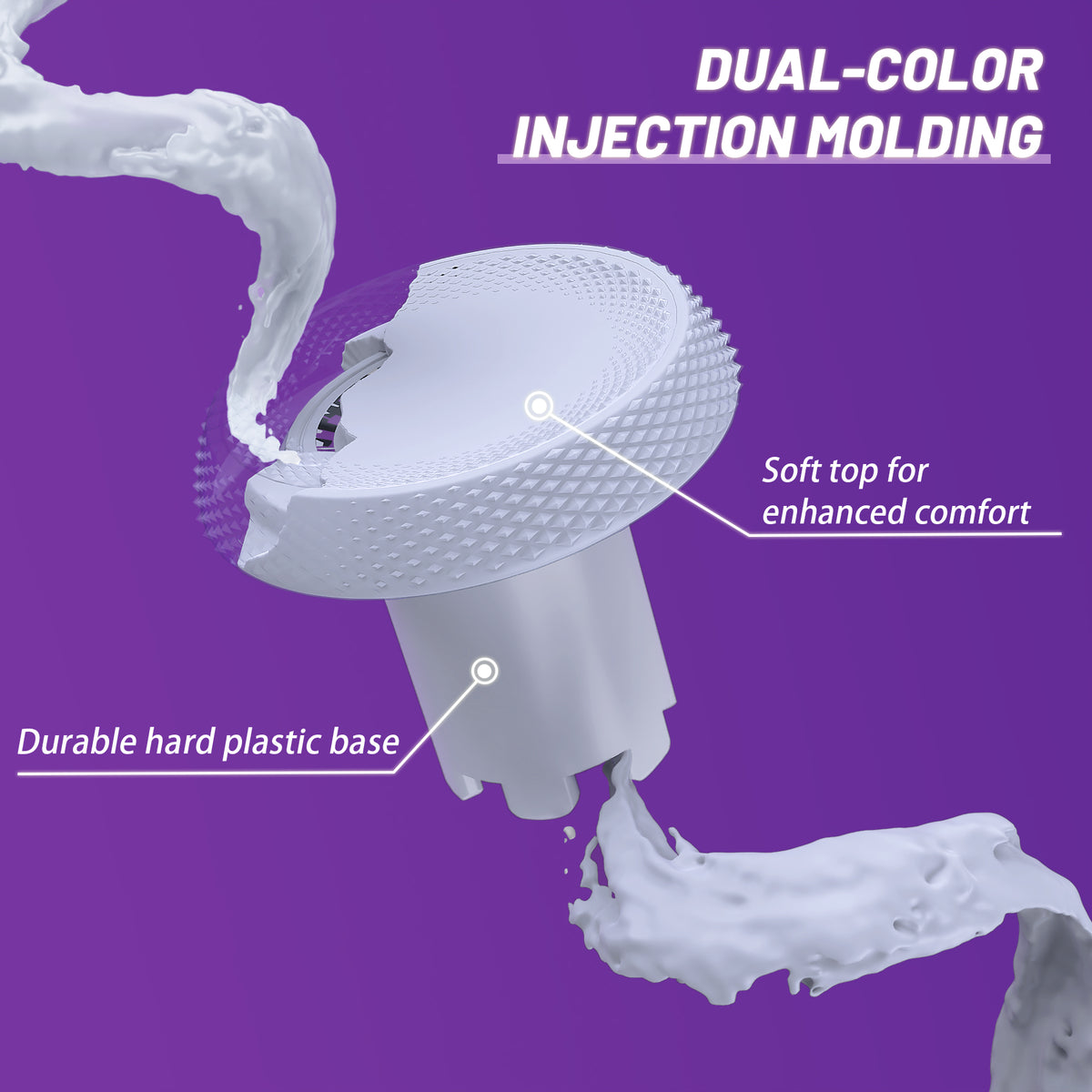 eXtremeRate ThumbsGear V3 Interchangeable Ergonomic Thumbstick for PS5 Edge & PS5 & PS4 Controller - Original White