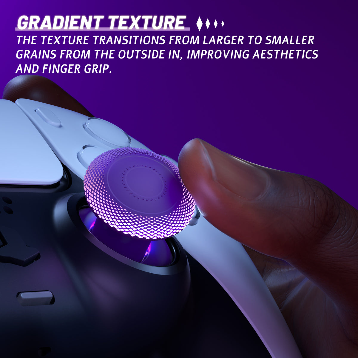 eXtremeRate ThumbsGear V3 Interchangeable Ergonomic Thumbstick for PS5 Edge & PS5 & PS4 Controller - Purple