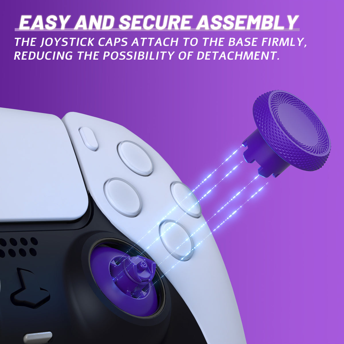 eXtremeRate ThumbsGear V3 Interchangeable Ergonomic Thumbstick for PS5 Edge & PS5 & PS4 Controller - Purple