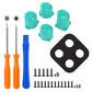 eXtremeRate Two-Tone ABXY Action Buttons with Classic Symbols for Xbox Series X/S Controller & Xbox One X/S & Xbox One Elite V1/V2 Controller - Teal Green & Clear eXtremeRate