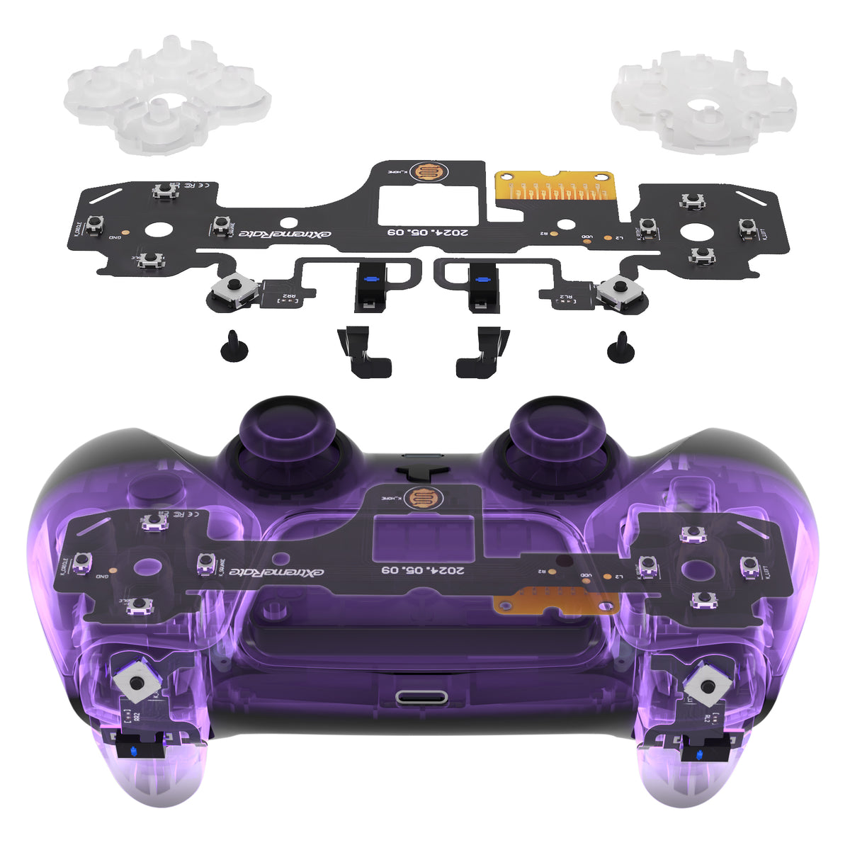 eXtremeRate Whole Set - Light Version Clicky Kit V2 for PS5 Controller BDM-040/050/060 Shoulder Face Buttons, Micro Switch L2R2 Clicky Hair Trigger Kit and Tactile L1R1 Face Buttons Mouse Click for PS5 Controller