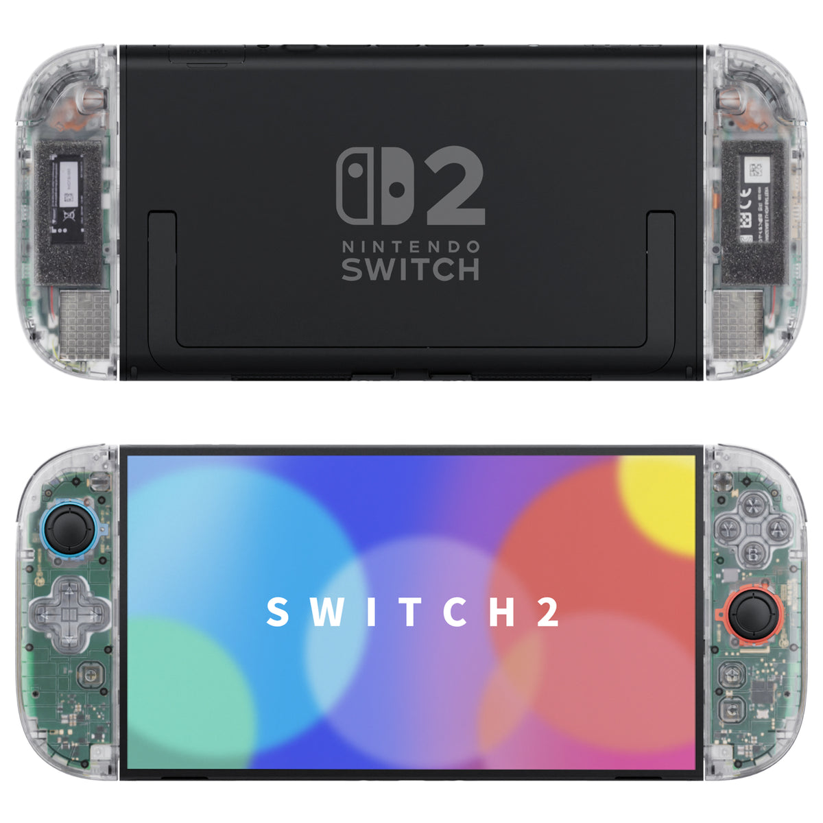 eXtremeRate D-Pad Version Replacement Full Set Shell Case with Buttons for Joycon 2 of Nintendo Switch 2 - Deluxe Version - Clear