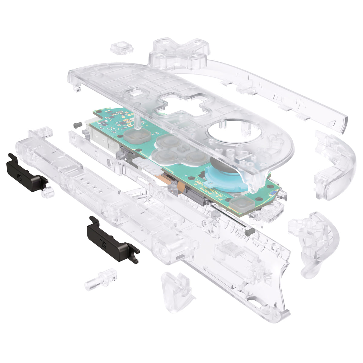 eXtremeRate D-Pad Version Replacement Full Set Shell Case with Buttons for Joycon 2 of Nintendo Switch 2 - Deluxe Version - Clear