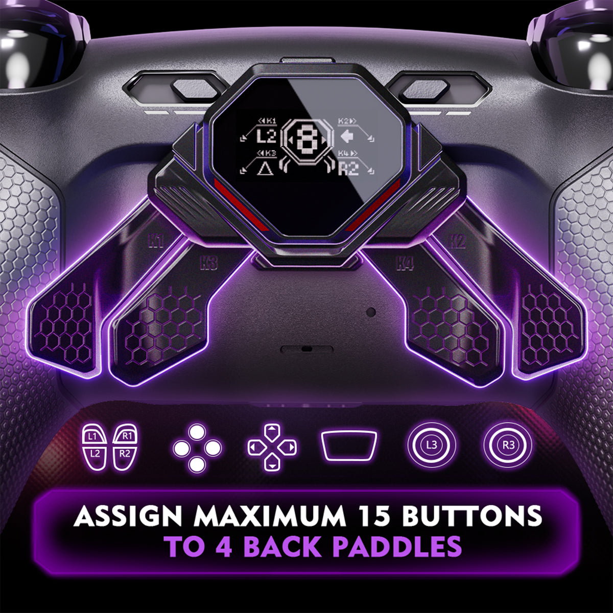 eXtremeRate Real Metal Buttons (RMB) Version SPARK Back Paddles Kit for PS5 Controller BDM-030/040/050/060 - Black