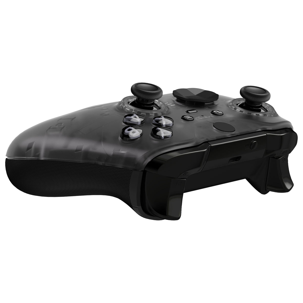eXtremeRate Replacement Front Housing Shell Case with Accent Rings for Xbox One Elite Series 2 & Elite 2 Core Controller (Model 1797) - Clear Black