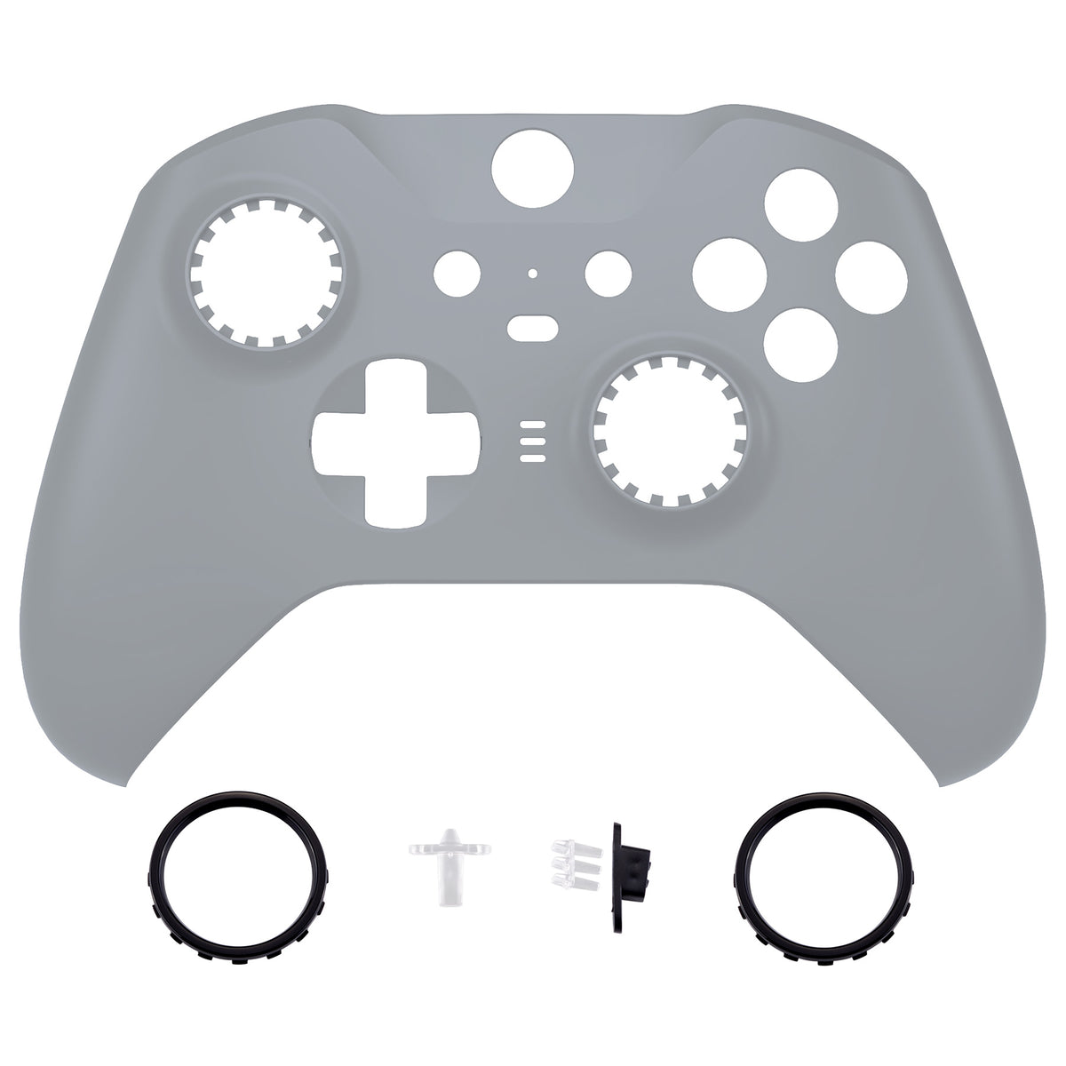 eXtremeRate Replacement Front Housing Shell Case with Accent Rings for Xbox One Elite Series 2 & Elite 2 Core Controller (Model 1797) - New Hope Gray